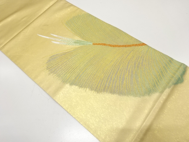 アンティーク　引箔　若松模様織り出し袋帯（材料）